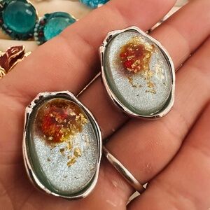 Elegant Silver and Gold-Tone Earrings